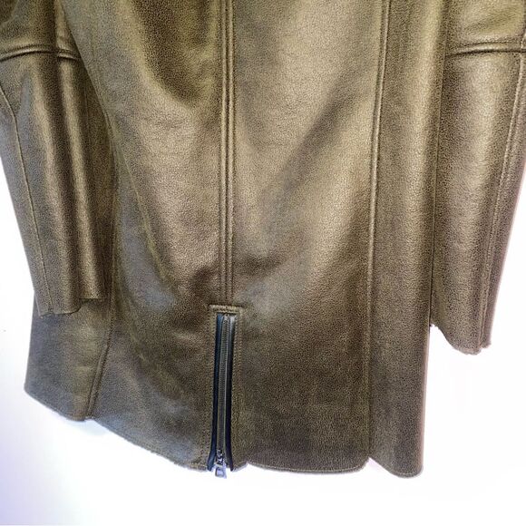 Sam Edelman M Sydney Hooded Faux Shearling Brown Women's Jacket - Picture 8 of 8